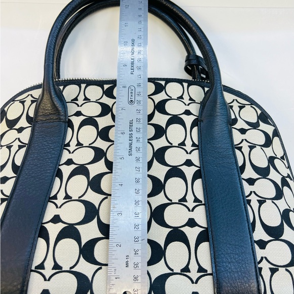 Coach Black and White Signature Satchel